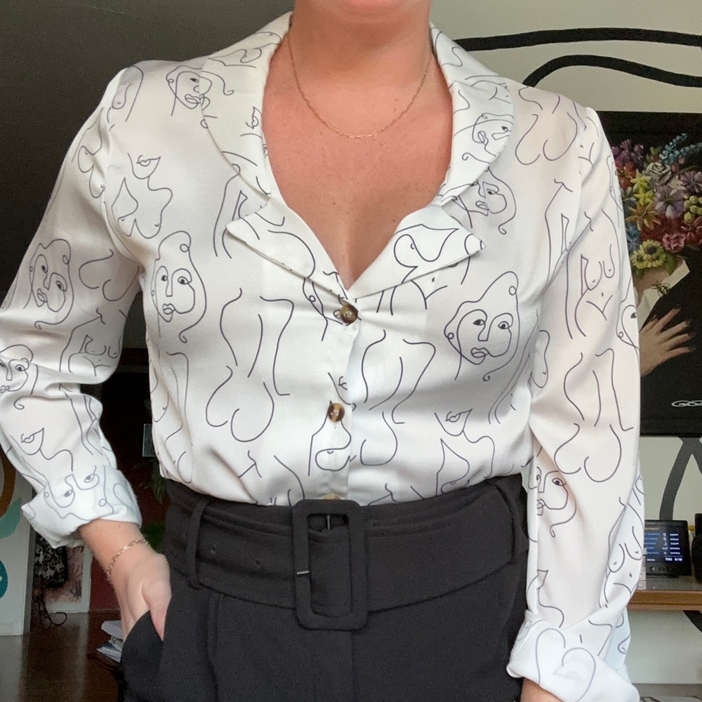 Never Fully Dressed Silk Blouse. Size M.